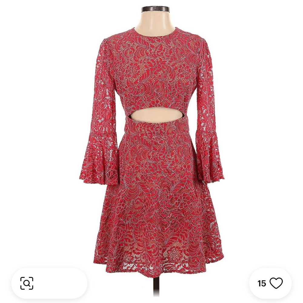BCBGMAXAZRIA Red Lace Dress